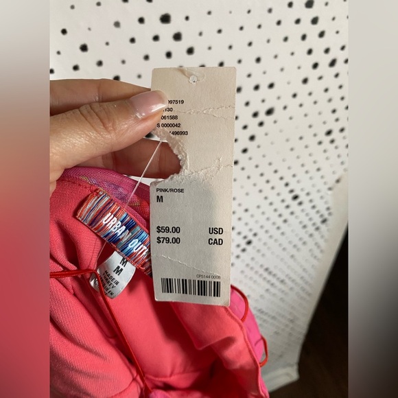 Urban Outfitters Bright Side Lace-Up pink floral cherry Mini Dress sz M nwt - Picture 8 of 14